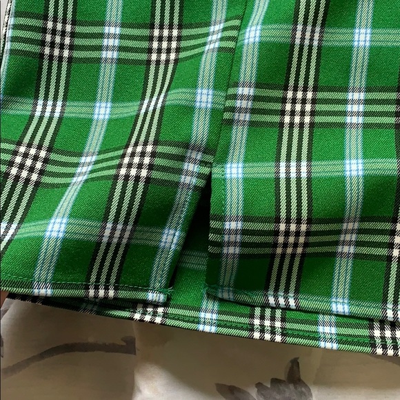 Green SHEIN Plaid Skirt with 2 Slits - Picture 2 of 2